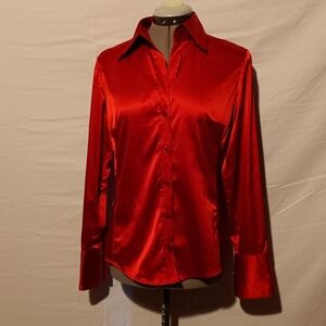 🥭NY&C Ruby Red Button-Down Shirt | Size Small